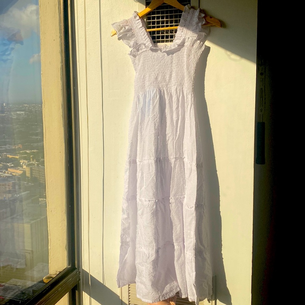 Hill House Ellie Nap Dress, White Detail XS